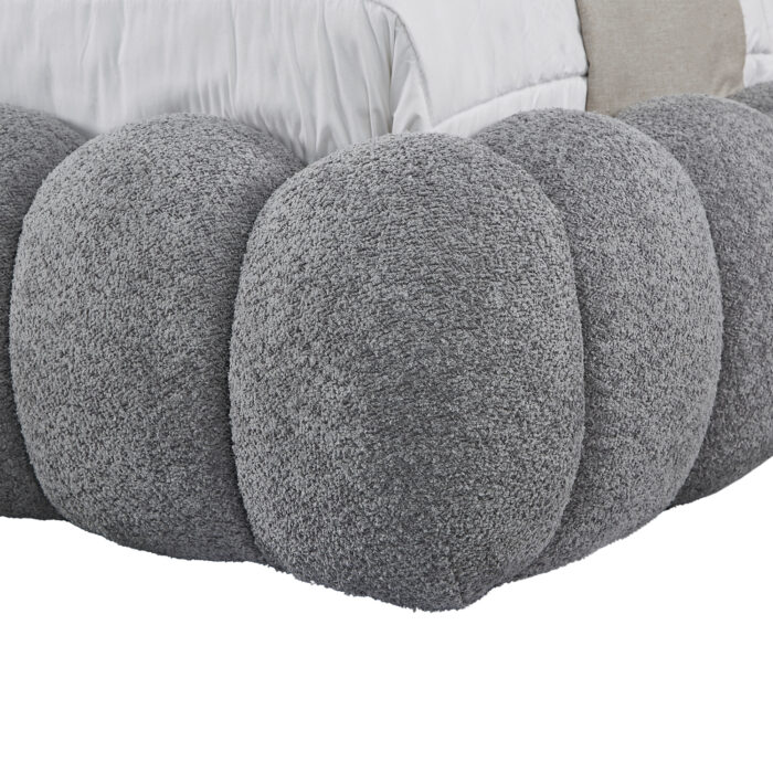 ΚΡΕΒΑΤΙ ΔΙΠΛΟ ΜΕ ΑΠΟΘ.ΧΩΡΟ BUBBLE SM727.01 ΓΚΡΙ CHENILLE ΥΦΑΣΜΑ--ΣΤΡΩΜΑ 160x200εκ - Image 7