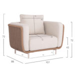 OUTDOOR LOUNGE SET 4PCS SERIES NEXUS SM6179 ALUMINUM-TWISTED RATTAN-SINTERED STONE - Image 8