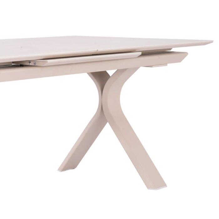 EXPANDABLE ALUMINUM DINING TABLE ANDROMEDA (L) SM6184 FRAME & SINTERED STONE TOP IN IVORY COLOR 240-300x100x76.5H - Image 8
