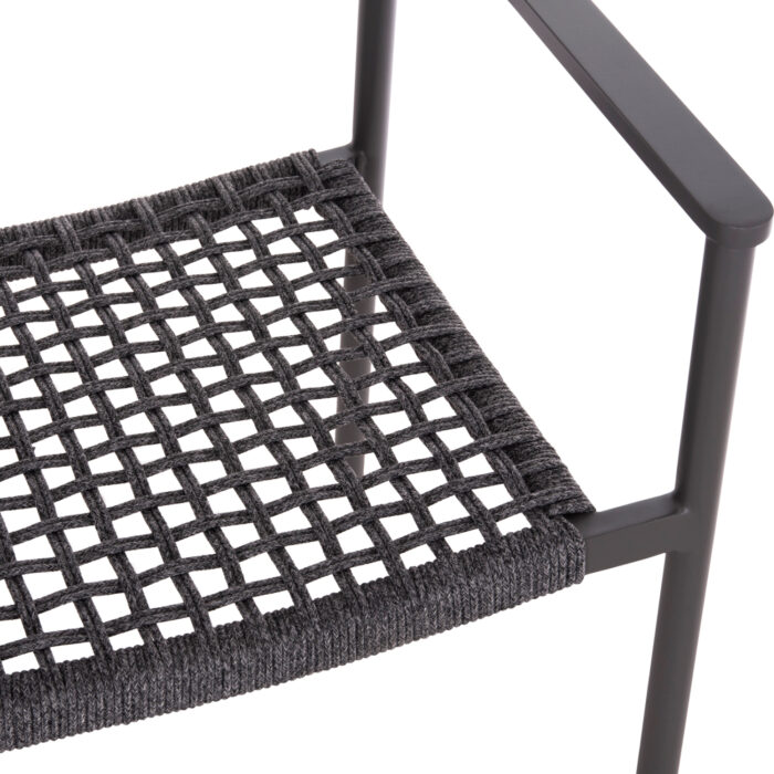 DINING CHAIR HELIA SM6200.01 DARK GREY ALUMINUM & P.E.ROPE 57x56.5x76.5Hcm. - Image 8