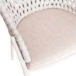 DINING CHAIR CAMELLIA SM6209.02 CREAM WHITE ALUMINUM-BEIGE P.E. ROPE & OLEFIN CUSHION - Image 8