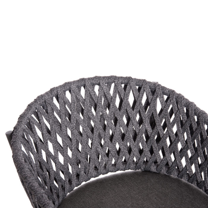 DINING CHAIR CAMELLIA SM6209.01 DARK GREY ALUMINUM-P.E. ROPE-OLEFIN CUSHION - Image 8