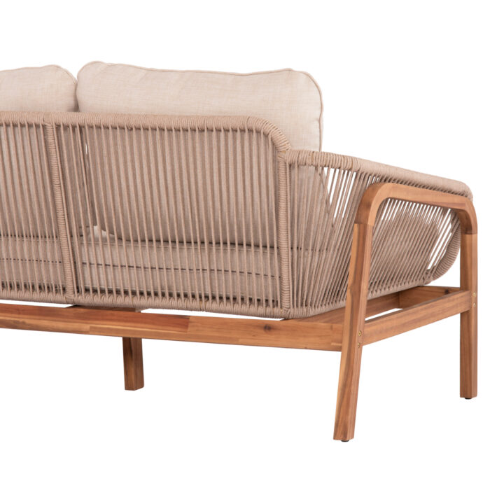 OUTDOOR LOUNGE SET 4PCS SERIES OASIS SM6224 ACACIA WOOD-ALUMINUM & ROPE IN BEIGE - Image 8