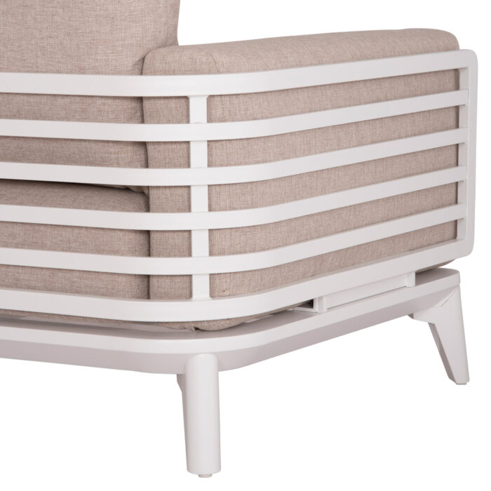 OUTDOOR LOUNGE SET 4PCS ORION SM6192.02 WHITE ALUMINUM & BEIGE OLEFIN - Image 8