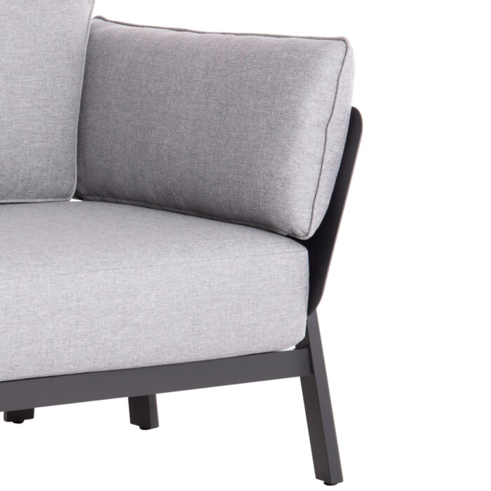 OUTDOOR LOUNGE SET 4PCS ENASTRON SM6194.01 DARK GREY ALUMINUM & GREY OLEFIN FABRIC - Image 8