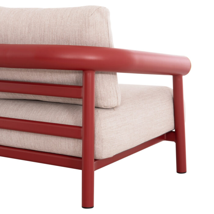 OUTDOOR LOUNGE SET 4PCS EUTOPIA SM6237.05 ALUMINUM IN RED-OLEFIN IN BEIGE-PRINTED GLASS - Image 8