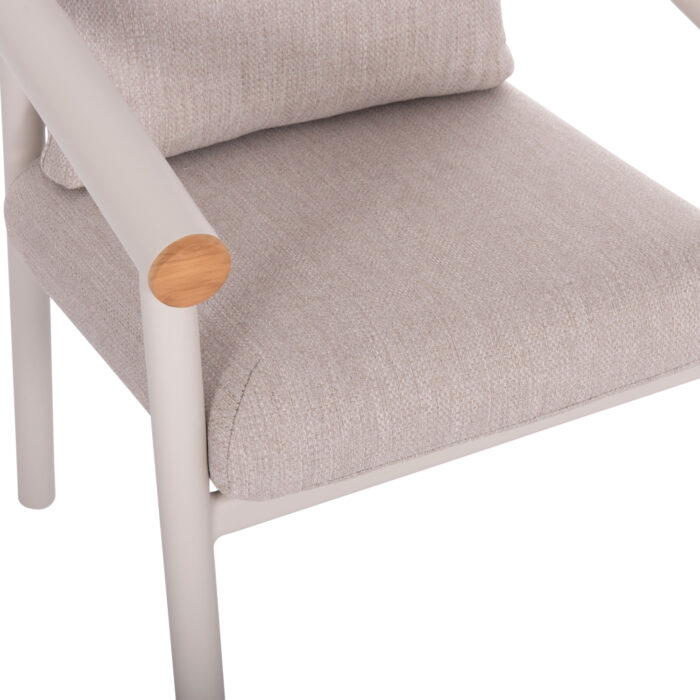 DINING CHAIR SERIES EUTOPIA SM6239.02 CREAM WHITE ALUMINUM-BEIGE OLEFIN FABRIC 62x66x78Hcm. - Image 8