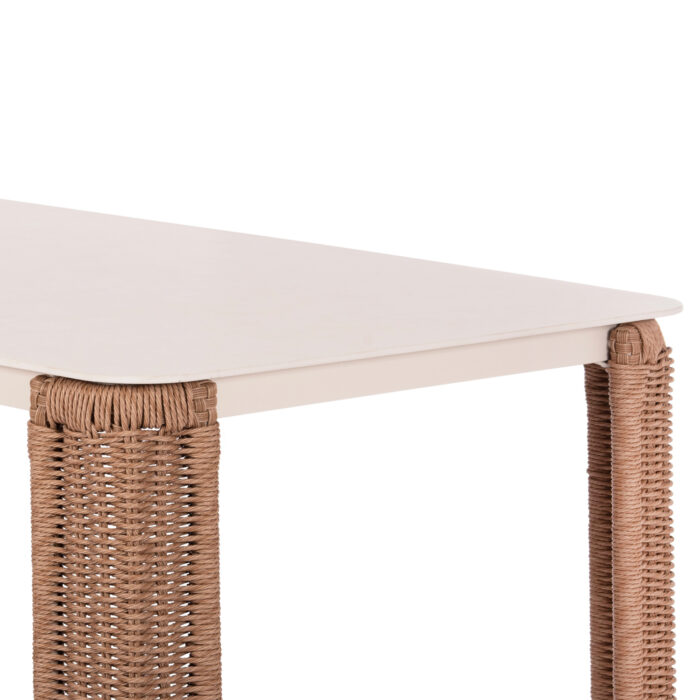 ALUMINUM DINING TABLE SERIES DESTINY SM6318 IVORY FRAME-WICKER-SINTERED STONE TOP 240x110x75Hcm. - Image 8