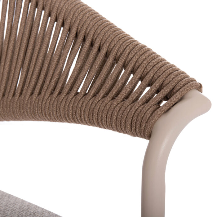 ALUMINUM DINING CHAIR STELLAR SM6320 IVORY FRAME & CUSHION-NATURAL ROPE 64,5x60x78,5Hcm - Image 8