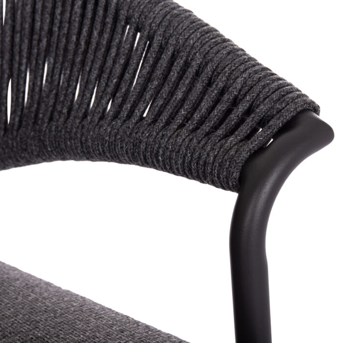 ALUMINUM DINING CHAIR STELLAR SM6320.02 ANTHRACITE FRAME & CUSHION-NATURAL ROPE 64,5x60x78,5Hcm - Image 8
