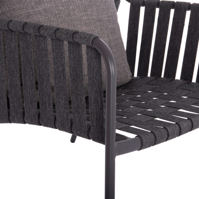 ALUMINUM ARMCHAIR STUNNER SM6323.02 ANTHRACITE FRAME-STRAP ROPE-CUSHIONS 95x106x165Hcm. - Image 8