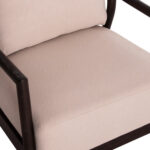 ARMCHAIR PRISTINE SM9964 MAHOGANY WOOD IN BLACK-ROPE-CREAM WHITE CUSHION 70x77x71,5Hcm. - Image 8