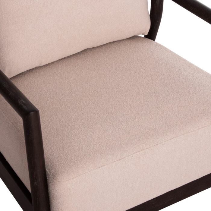 ARMCHAIR PRISTINE SM9964 MAHOGANY WOOD IN BLACK-ROPE-CREAM WHITE CUSHION 70x77x71,5Hcm. - Image 8