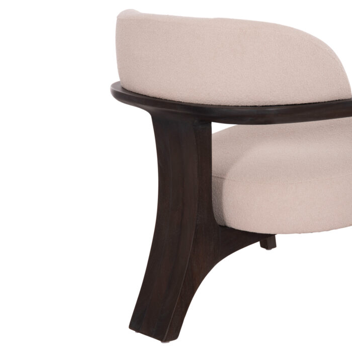 ARMCHAIR LOUNGE TRIAD SM9968 TEAK WOOD IN BLACK-CREAM WHITE FABRIC 80,5x74x66,5Hcm. - Image 8
