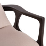 ARMCHAIR LOUNGE ARYA SM9969 TEAK WOOD IN BLACK-CREAM WHITE BOUCLE FABRIC 79x88x83Hcm. - Image 8