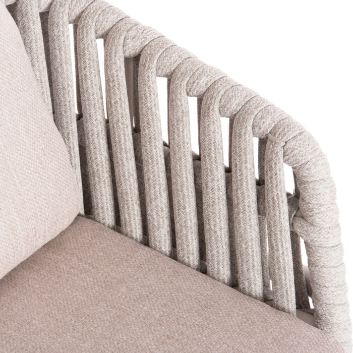 DINING ARMCHAIR EOS SM6212.02 CREAM WHITE ALUMINUM-BEIGE STRAPS & OLEFIN FABRIC 65x62x80Hcm. - Image 8