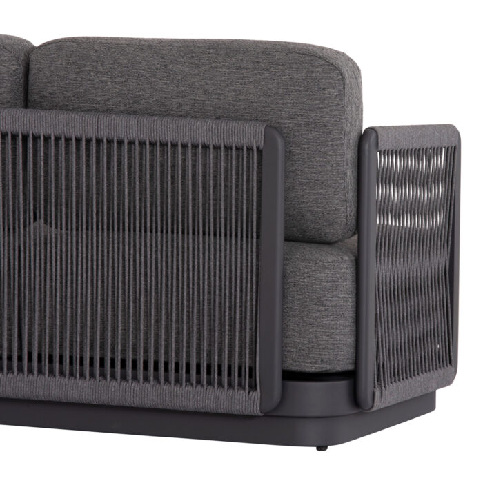 OUTDOOR LOUNGE SET 4PCS SERIES ELYSIA SM6186.01 DARK GREY ALUMINUM-ROPE-P.E.FABRIC - Image 8