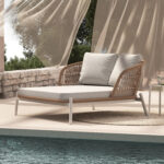 OUTDOOR DAYBED 2-SEATER QUANTUM SM6172 IVORY COLOR ALUMINUM-P.E.WICKER BEIGE 162x148x97Hcm - Image 2