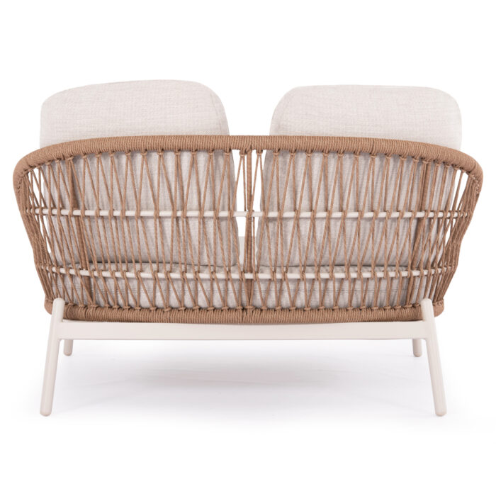 OUTDOOR DAYBED 2-SEATER QUANTUM SM6172 IVORY COLOR ALUMINUM-P.E.WICKER BEIGE 162x148x97Hcm - Image 6
