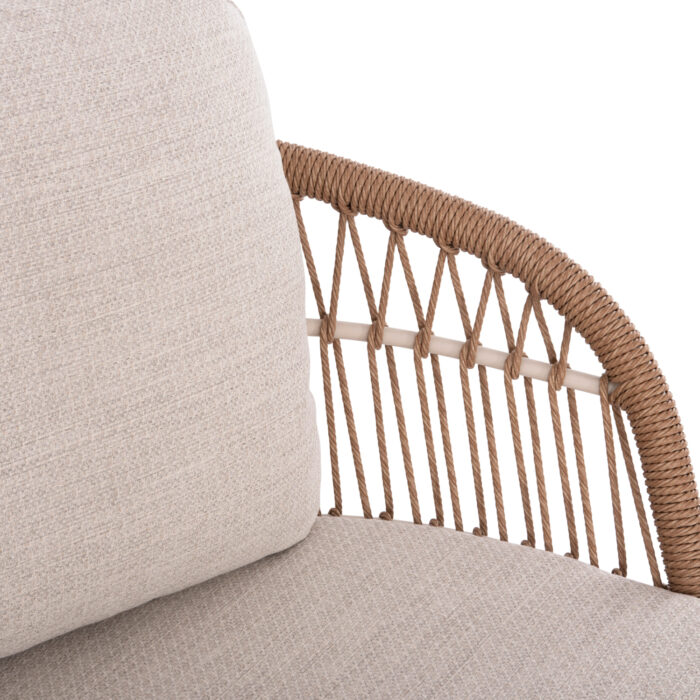 OUTDOOR DAYBED 2-SEATER QUANTUM SM6172 IVORY COLOR ALUMINUM-P.E.WICKER BEIGE 162x148x97Hcm - Image 7