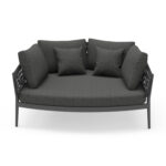 DAYBED 2-SEATER SERIES CAMELLIA SM6217.01 DARK GREY ALUMINUM-P.E.ROPE-OLEFIN 164x144x70Hcm. - Image 2