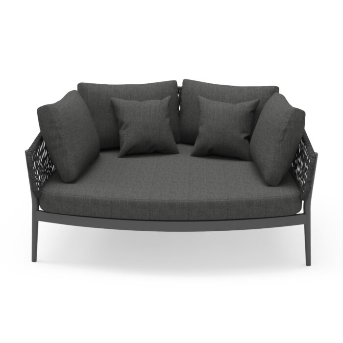 DAYBED 2-SEATER SERIES CAMELLIA SM6217.01 DARK GREY ALUMINUM-P.E.ROPE-OLEFIN 164x144x70Hcm. - Image 2