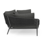 DAYBED 2-SEATER SERIES CAMELLIA SM6217.01 DARK GREY ALUMINUM-P.E.ROPE-OLEFIN 164x144x70Hcm. - Image 3
