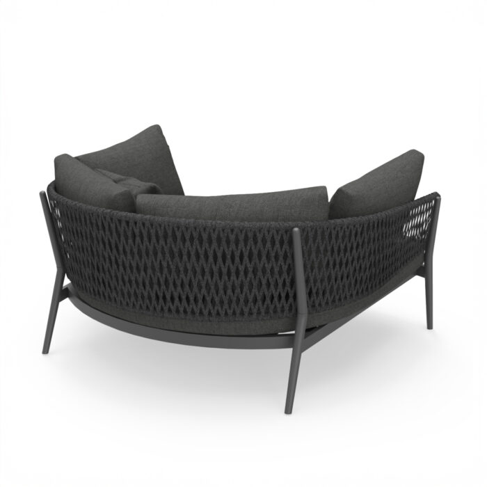 DAYBED 2-SEATER SERIES CAMELLIA SM6217.01 DARK GREY ALUMINUM-P.E.ROPE-OLEFIN 164x144x70Hcm. - Image 4