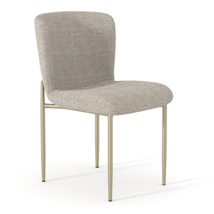 DINING CHAIR SERIES OBSESSION SM18101 FABRIC BEIGE-METAL LEGS IN CHAMPAGNE COLOR 52x65x80.5Hcm. - Image 1