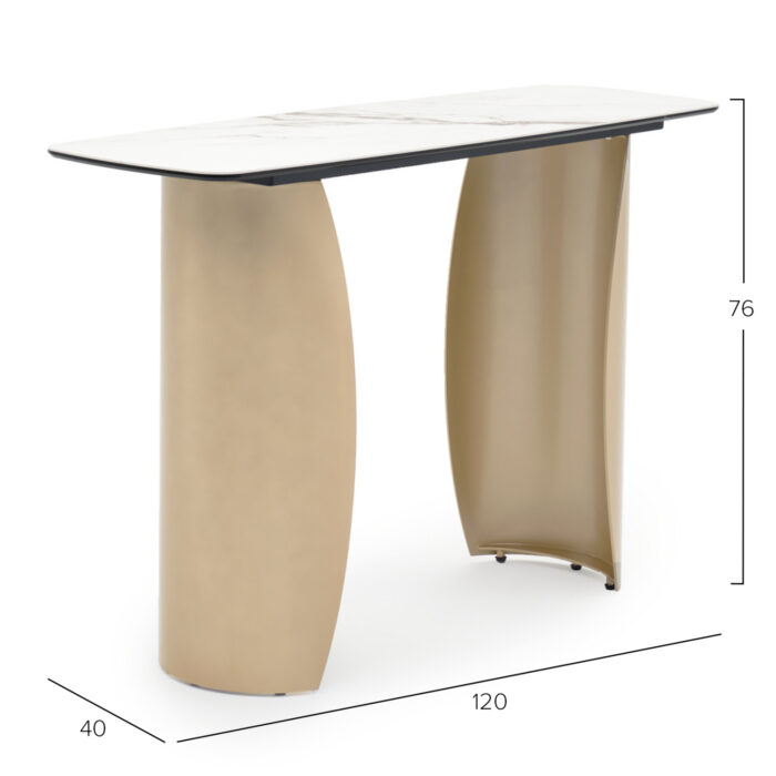 CONSOLE SERIES OBSESSION SM18088 CERAMIC TOP WITH GLASS-METAL LEGS 120x40x76Hcm. - Image 2