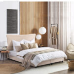 DOUBLE BED NESTOR HM715 BEIGE VELVET FOR MATTRESS 160x200cm. - Image 2