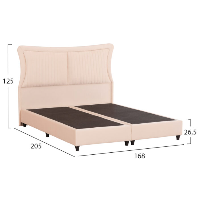 DOUBLE BED NESTOR HM715 BEIGE VELVET FOR MATTRESS 160x200cm. - Image 3