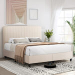 DOUBLE BED LUTHER HM717 BEIGE FABRIC FOR MATTRESS 160x200cm. - Image 2