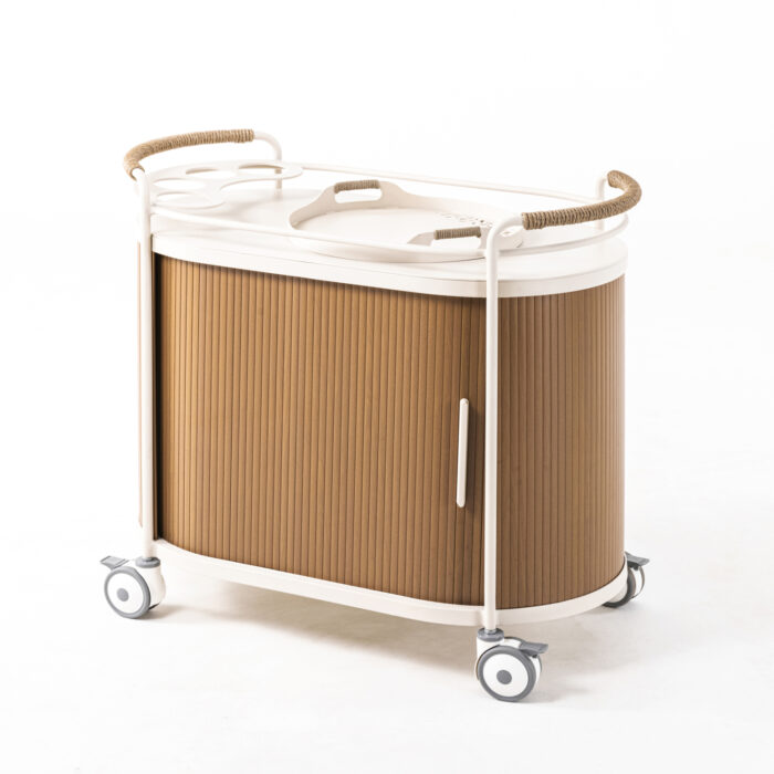 BUFFET/TROLLEY WITH WHEELS DESTINY SM6321 IVORY ALUMINUM-SINTERED STONE TOP 95.5x56.5x86.5Hcm. - Image 1