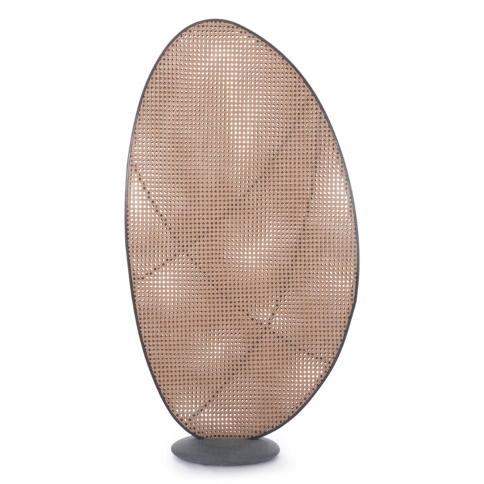 ALUMINUM SCREEN DIVIDER KOMORABI (L) SM6180 ANTHRACITE FRAME-WICKER IN BEIGE 110x33x199Hcm. - Image 3