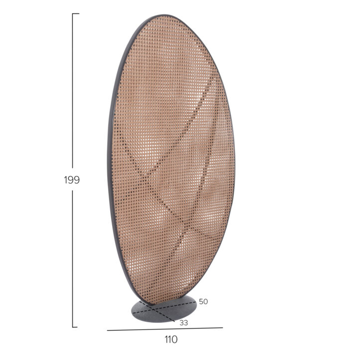 ALUMINUM SCREEN DIVIDER KOMORABI (L) SM6180 ANTHRACITE FRAME-WICKER IN BEIGE 110x33x199Hcm. - Image 8