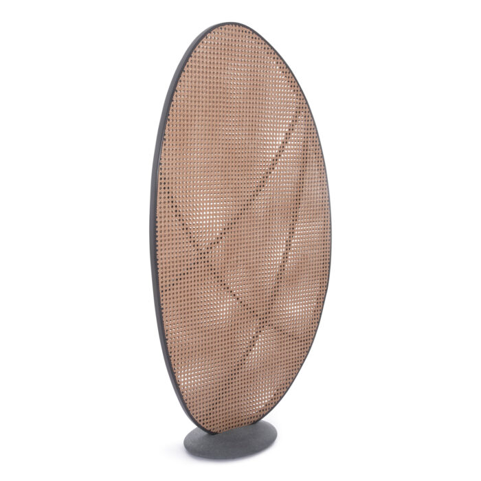 ALUMINUM SCREEN DIVIDER KOMORABI (L) SM6180 ANTHRACITE FRAME-WICKER IN BEIGE 110x33x199Hcm. - Image 1