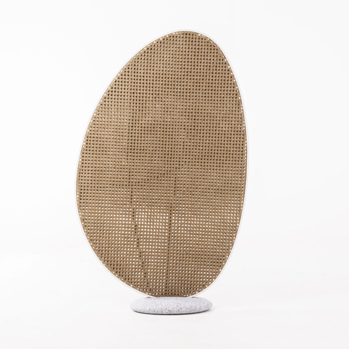 ALUMINUM SCREEN DIVIDER KOMORABI (S) SM6181.01 IVORY COLOR FRAME-WICKER IN BEIGE 108x33x169Hcm. - Image 1
