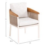 ALUMINUM DINING CHAIR SERIES ETHEREAL SM6166 TEAK WOOD-P.E.ROPE-OLEFIN 60x63x84Hcm. - Image 2