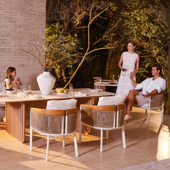 ALUMINUM DINING CHAIR SERIES ETHEREAL SM6166 TEAK WOOD-P.E.ROPE-OLEFIN 60x63x84Hcm. - Image 3