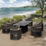 ALUMINUM DINING CHAIR SERIES ETERNITY SM6174 ANTHRACITE COLOR-GREY CUSHIONS 64x65x68.5-82Hcm. - Image 2