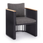 ALUMINUM DINING CHAIR SERIES ETERNITY SM6174 ANTHRACITE COLOR-GREY CUSHIONS 64x65x68.5-82Hcm.