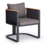 ALUMINUM DINING CHAIR SERIES ETERNITY SM6176 ANTHRACITE COLOR-GREY CUSHIONS 64x65x68.5Hcm.