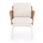 DINING CHAIR SERIES DESTINY SM6168 IVORY COLOR ALUMINUM & CUSHIONS-BEIGE WICKER 65x68x75.5-82H - Image 3