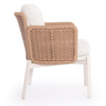 DINING CHAIR SERIES DESTINY SM6168 IVORY COLOR ALUMINUM & CUSHIONS-BEIGE WICKER 65x68x75.5-82H - Image 4