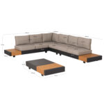 OUTDOOR CORNER LOUNGE SET 4PCS ADHARA SM6189 ALUMINUM-OLEFIN FABRIC-SINTERED STONE - Image 2