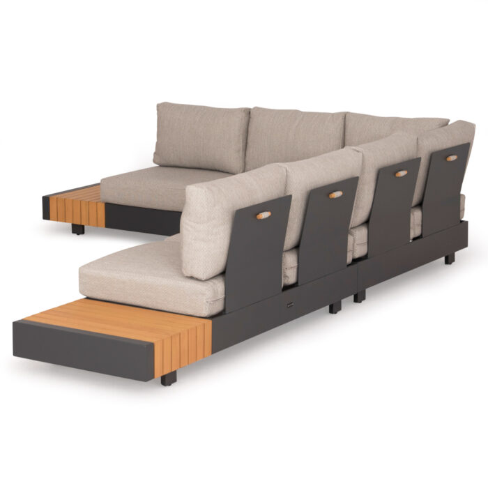 OUTDOOR CORNER LOUNGE SET 4PCS ADHARA SM6189 ALUMINUM-OLEFIN FABRIC-SINTERED STONE - Image 4