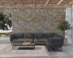 OUTDOOR LOUNGE SET 4PCS PEGASUS SM6199.01 DARK GREY ALUMINUM-P.E.ROPE-OLEFIN FABRIC - Image 3