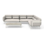 OUTDOOR LOUNGE SET 4PCS PEGASUS SM6199.02 CREAM WHITE ALUMINUM- BEIGE P.E.ROPE & OLEFIN FABRIC - Image 4