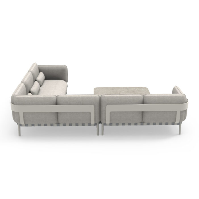 OUTDOOR LOUNGE SET 4PCS PEGASUS SM6199.02 CREAM WHITE ALUMINUM- BEIGE P.E.ROPE & OLEFIN FABRIC - Image 5